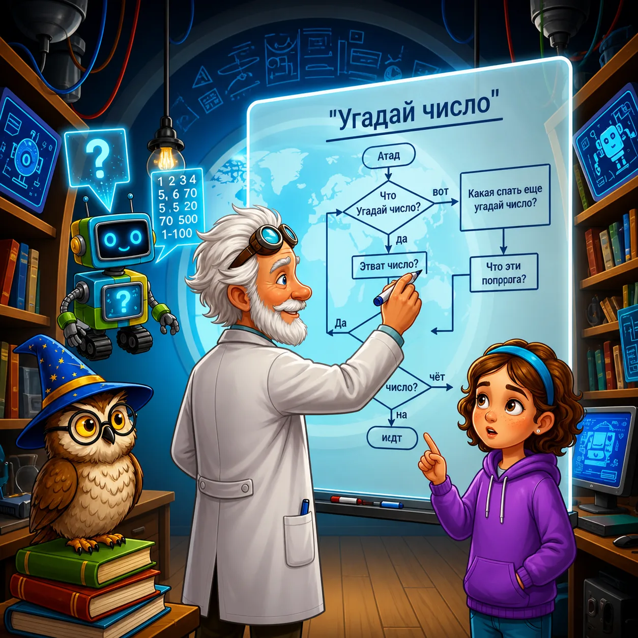 Guess the Number game: program flowchart