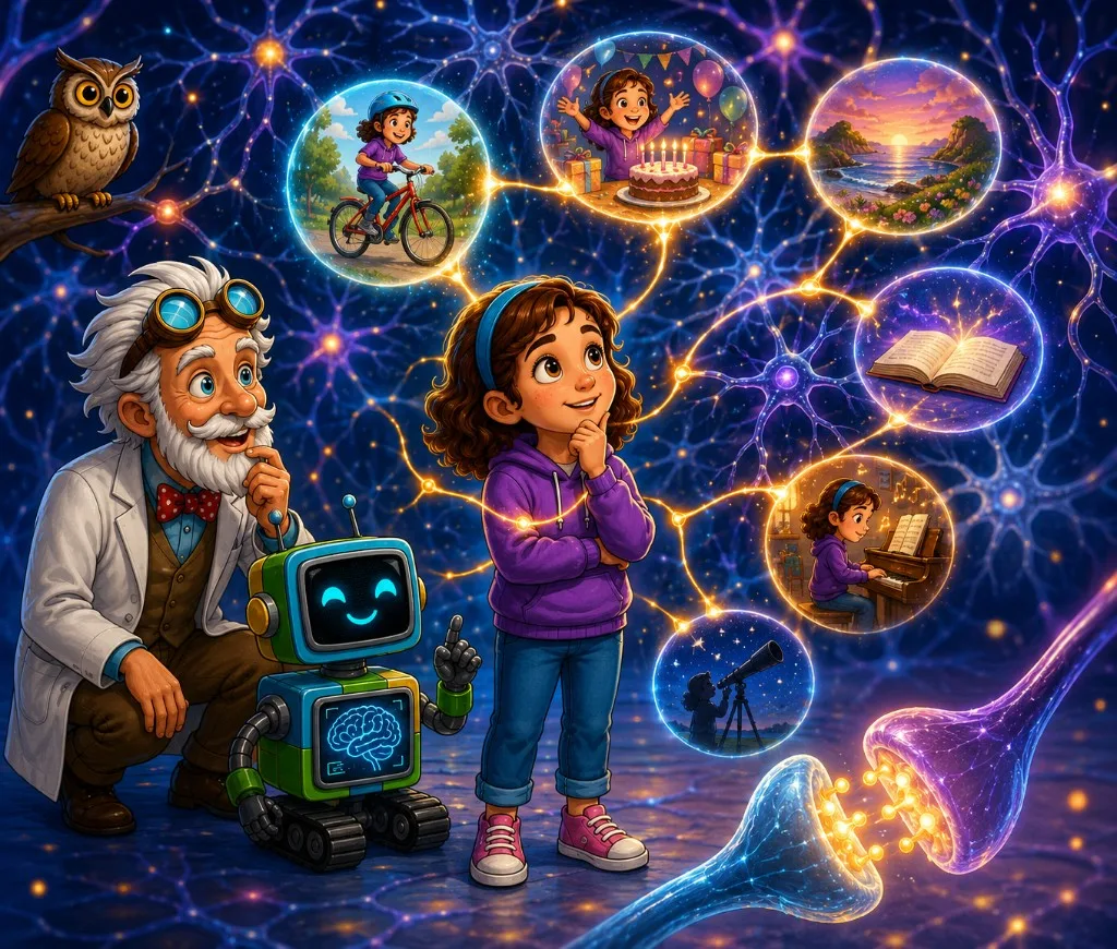 Memories in a neural network: life episodes and synapses