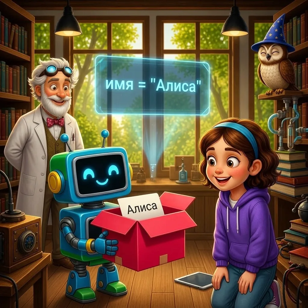 Byte shows the variable “name” = “Alice” in a red box